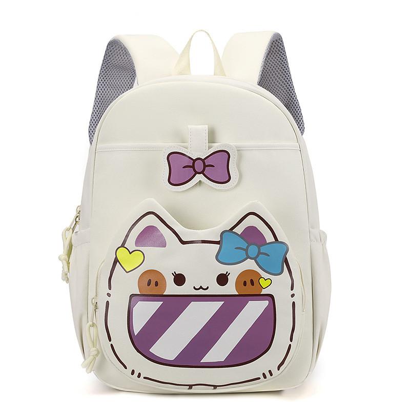 Adorable Cat Graphic Backpack For Students Featuring Large Capacity And Waterproof Nylon Fabric