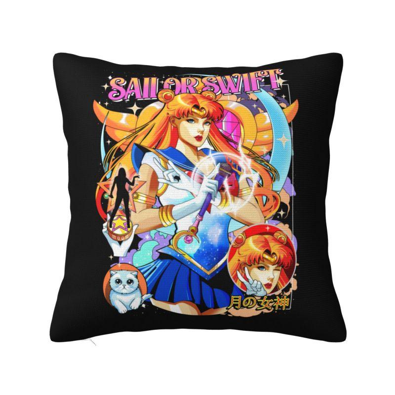 Custom Luxury Sailors Moon Cartoon Cushion Cover Soft Luna Cartoons Throw Pillow Case