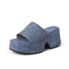 Krazing Pot Polyurethaan Mules Lente Zomer Maat 43 Maat 42 Prints Dames Platform Dames Ronde Neus Instappers Waterdichte Sandalen