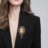 Vintage Style Cameo Brooches Crystal Rhinestones Queen's Cameo Brooch  Clothing Decoration