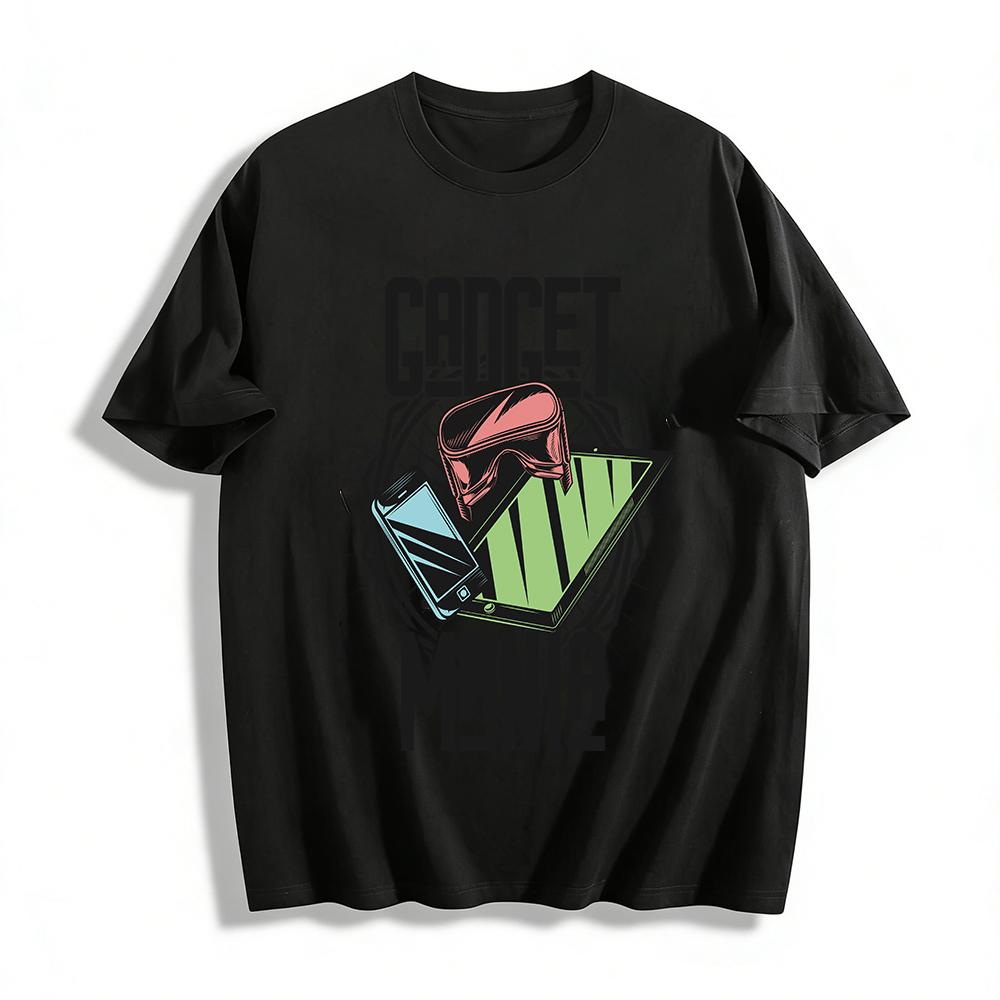 

Gadget Mania Themed Printed Casual Top For Tech Lovers Pure cotton T-shirt 6XL