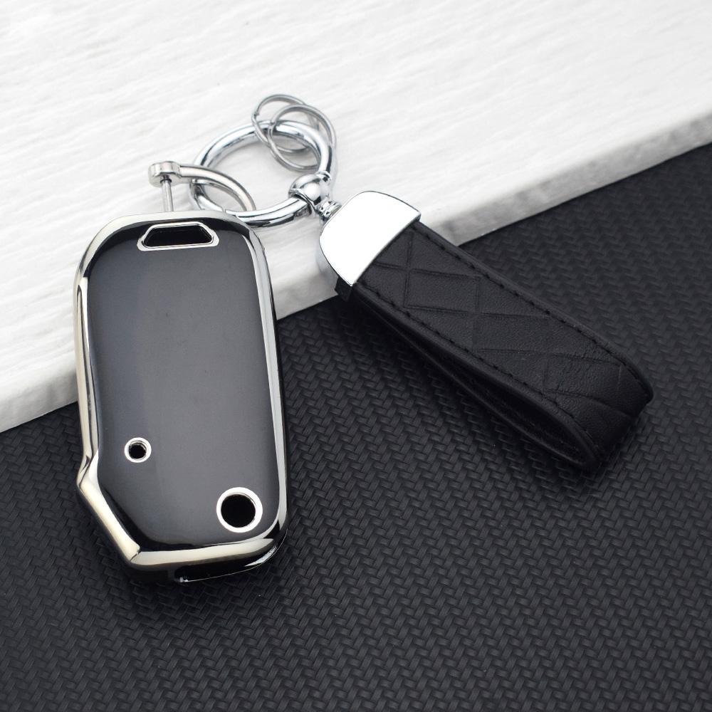 Premium Soft TPU Remote Key Fob Protective Cover for Kia Sportage Seltos K3 Forte Cerato Ceed Sorento 2018-2023 Key Case Rings