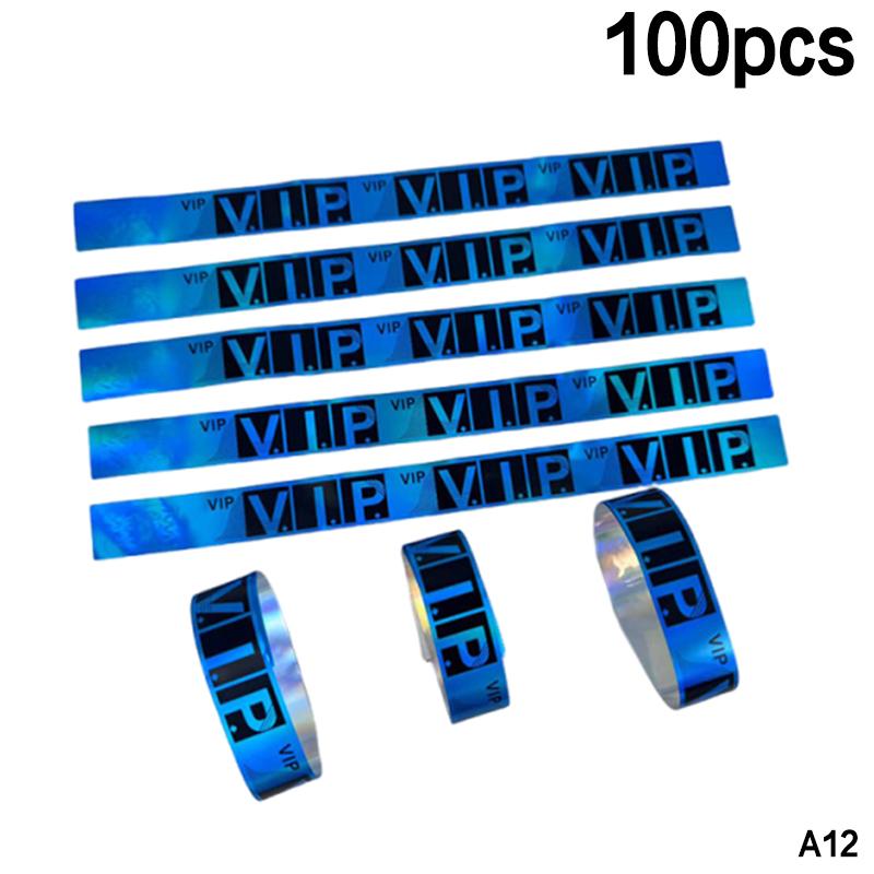 100Pcs Holographic Vip Wristbands Waterproof And Tear Resistant Design Perfect For Concerts Festivals Parties Events