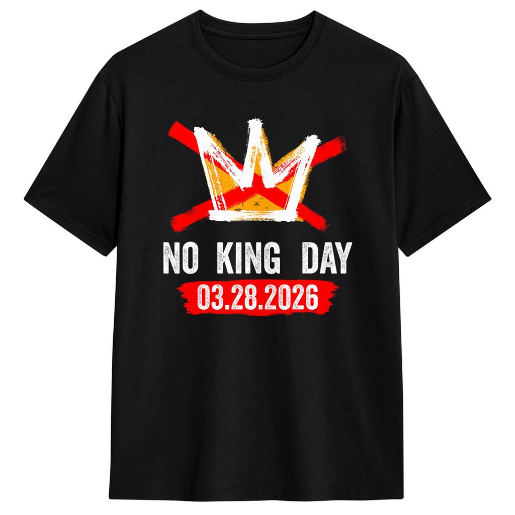 Humor No King Anti Monarchy TShirt for Unisexs Clothing Womens Clothing Cotton T Shirt Gift Idea 2026 Summer New T Shirt