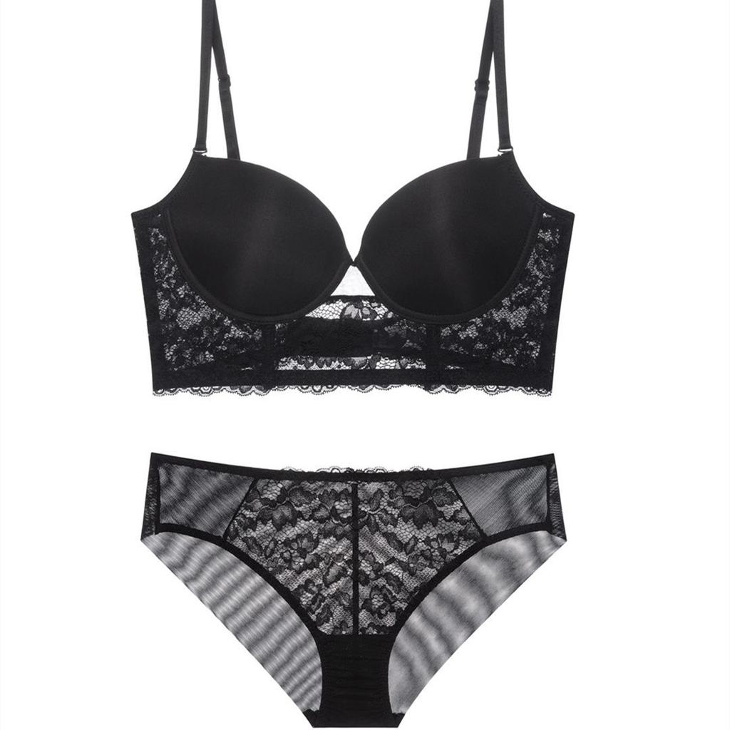Sexy U-shaped Big Halter, Beautiful Back Underwear, Women's Glossy Invisible Soft Steel Ring Bra, Small Chest Gathering Bra
