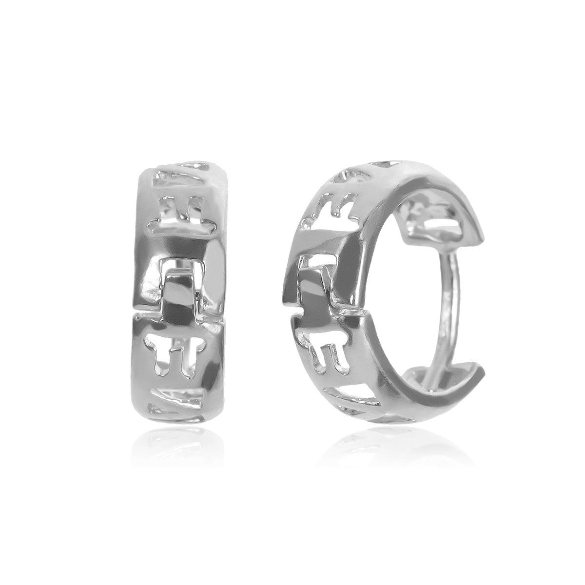 Creative Personality Versatile Hollow Glossy Glyph Earrings Women, Simple Hollow Letter Star Braided Earrings