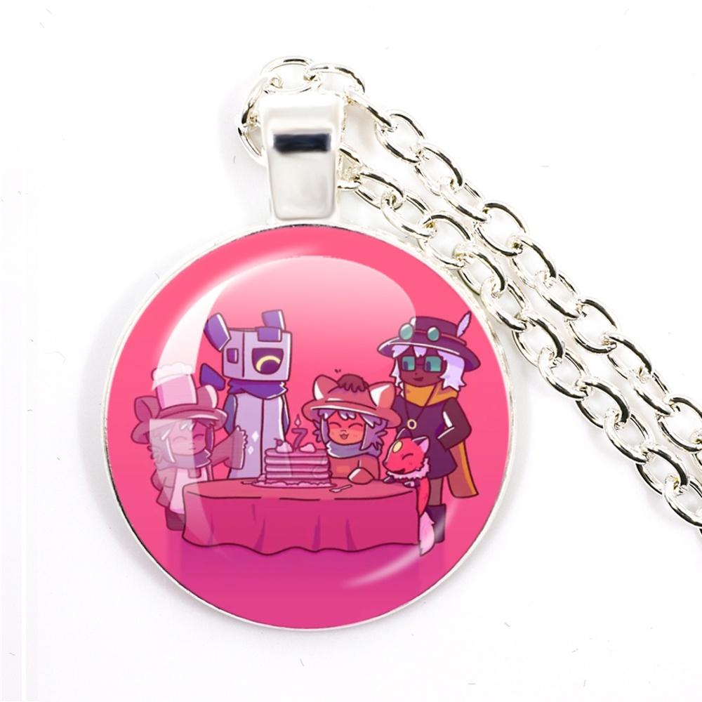 Niko Oneshot Necklace Anime Creative Cartoon Niko Pancakes Glass Cabochon Pendant Necklace Charm Jewelry Gift Jewelry