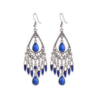 1 Pair Bohemia Style Tassel Earrings Women Waterdrop Pendant Dangling Earring Girls Ethnic Ear Jewelry