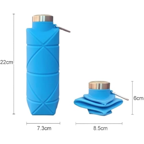 Ladfrol Eco-Friendly Water Bottles, 2-Pack, Foldable, Large Capacity, Silicone, Portable, Leak-Proof, Suitable for Hiking, Waterproof, Heat-Resistant,