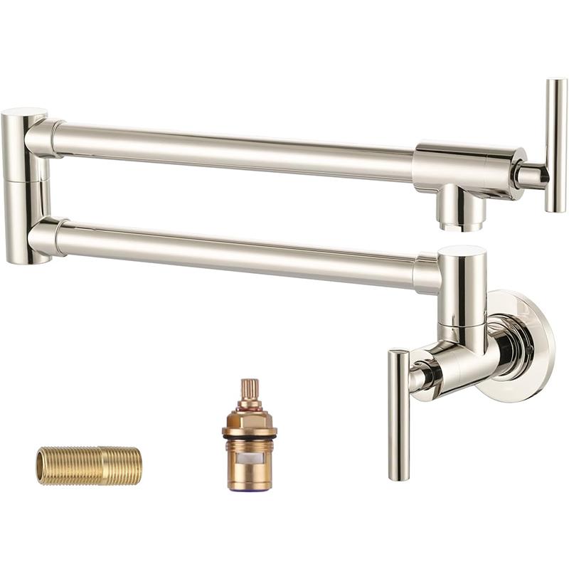 Rubinetto Riempitore Pentola Gourmet in Ottone di Lusso Faucet da Cucina Montato a Parete Rotante a 720° Faucet Flessibile a Risparmio Idrico Faucet Freddo