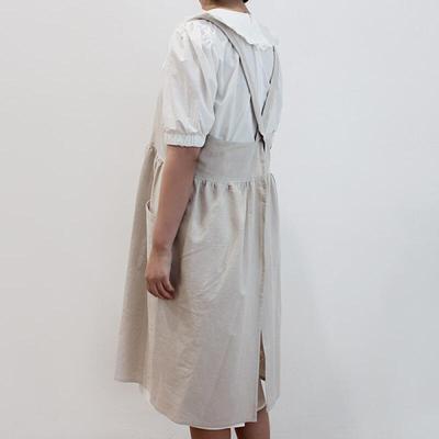 Luna Bell Cotton Linen Apron Beige