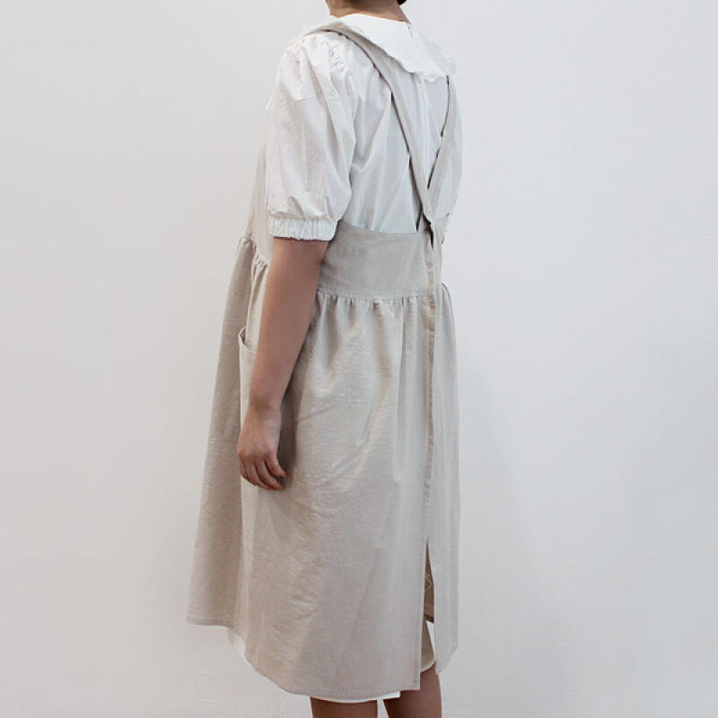 Luna Bell Cotton Linen Apron Beige