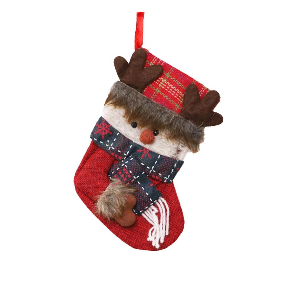 Handmade Christmas Sock Hanging Ornaments Cartoon Christmas Tree Pendant  Xmas Tree Decor