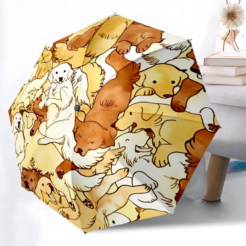 

1pc Puppy, Dog Print Automatic Umbrella - Automatic Opening And Closing, Sturdy Iron Frame, Portable Folding Design yy251018175