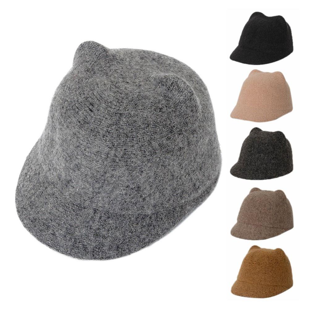 Wool Kids Wool Equestrian Hat Solid Color Kids Sunshade Visors Stylish Baby Knitted Hat  2-6 Year