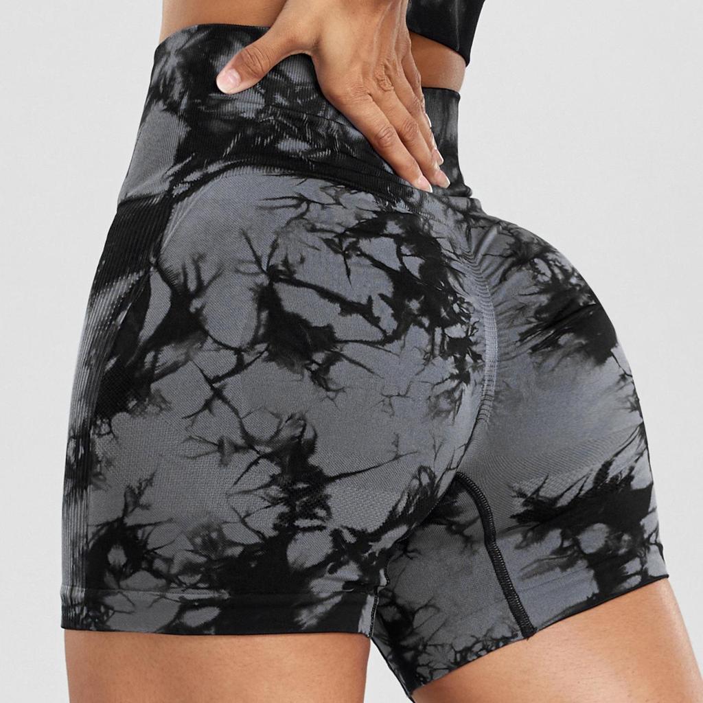 Women's Tie-Dye Seamless High-Waisted Yoga Shorts - Summer Fitness Sportswear