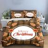 Christmas Flower Pattern Bedding Set Duvet Cover Set Quilt Cover Pillowcases (1* Duvet Cover, 2* Pillowcases, Filling Not Included)