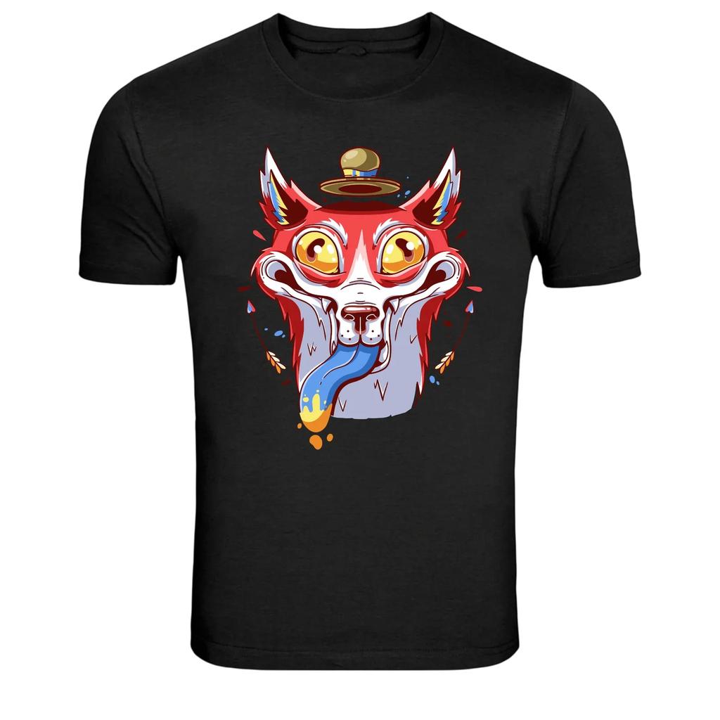 Psychedelic Trippy Fox Head Graphic T-Shirt