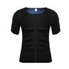 Traje de Sauna Sudadera para Hombre Camisetas de Manga Corta Adelgazante Top Térmico con Cremallera Camisa de Entrenamiento Moldeador Corporal para Hombre Ropa Moldeadora