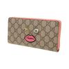 Gucci Lips Pattern Long Zipper Wallet Women's Ebony/Pink