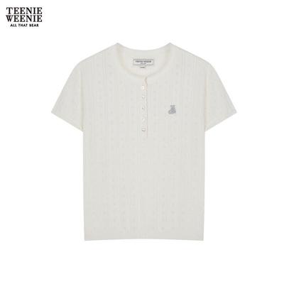 Maglione lavorato a maglia con orsetto dei cartoni animati da donna