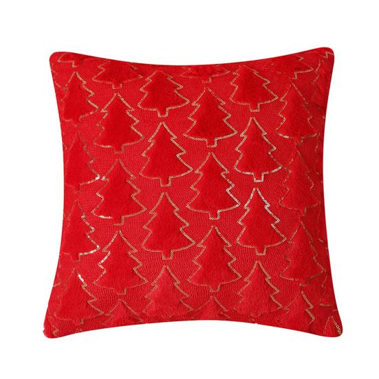 Throw Pillowcase Sequin Christmas Tree Pattern Hidden Zipper Closure Pillow Cover Bedroom
