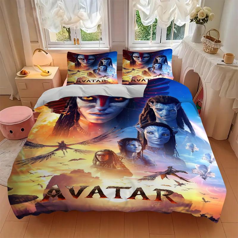 Avatar Frontiers Pandora Ensemble de literie 3 pièces Housse de couette avec 2 taies d'oreiller Cadeau d'anniversaire pour la maison