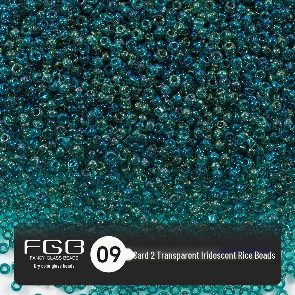 FGB Transparente Irisierende 2mm Runde Glasperlen für DIY Schmuck