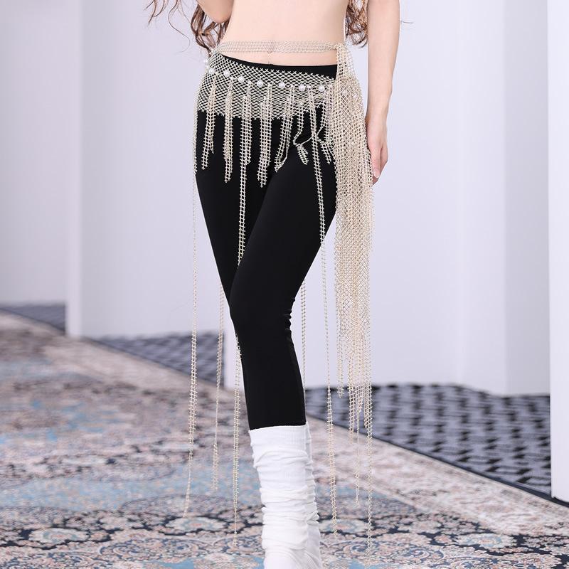 Hot Diamond Waist Chain Group Versatile Belly Dance Triangle Grid Diamond Hip Scarf Multi Layer Tassel