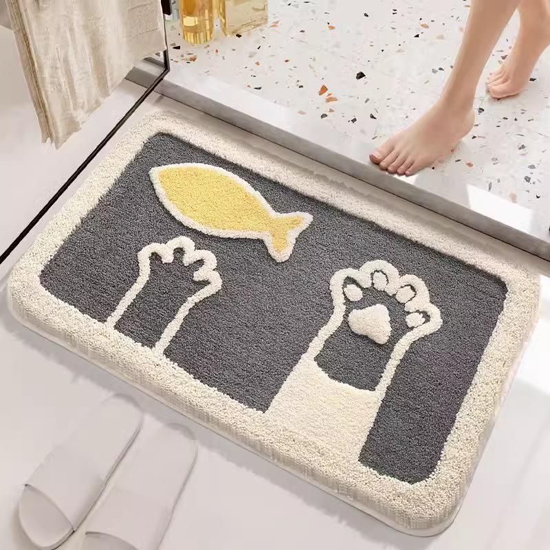 Adorable Imitation Cashmere Absorbent Bathroom Mat Carpet for Bedroom & Toilet