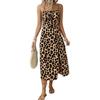 European and American leopard print new suspender dress, loose vacation casual fashion dress