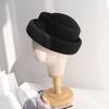 2026 New  Autumn Winter Wool Retro Rolled Edge Beret Japanese Style Women's Fedora Hat French Elegant Wedding Church Pillbox Hat