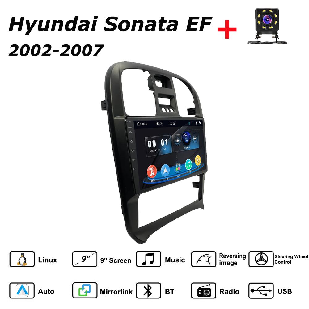 

Car Radio Multimedia MP5 Player Head Unit Stereo BT For Hyundai Sonata EF 2002-2007 чёрный