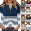 Women's T Shirt Print Button Long Sleeve Daily Weekend Fashion Basic V- Neck Regular Top