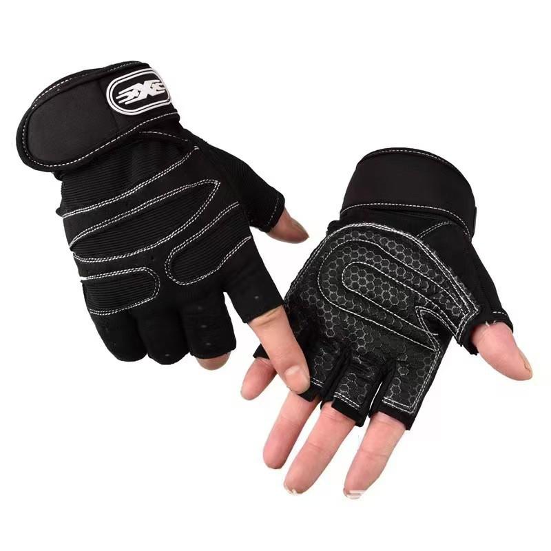 Gym Workout Gloves Half-Finger With Wrist Support Anti-Slip Durable Men Women Fitness Training