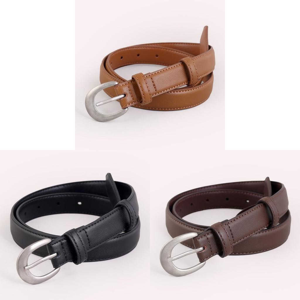 Womens Classic Leather Waist Belt With Pin Closure For Daily Wear And Jeans