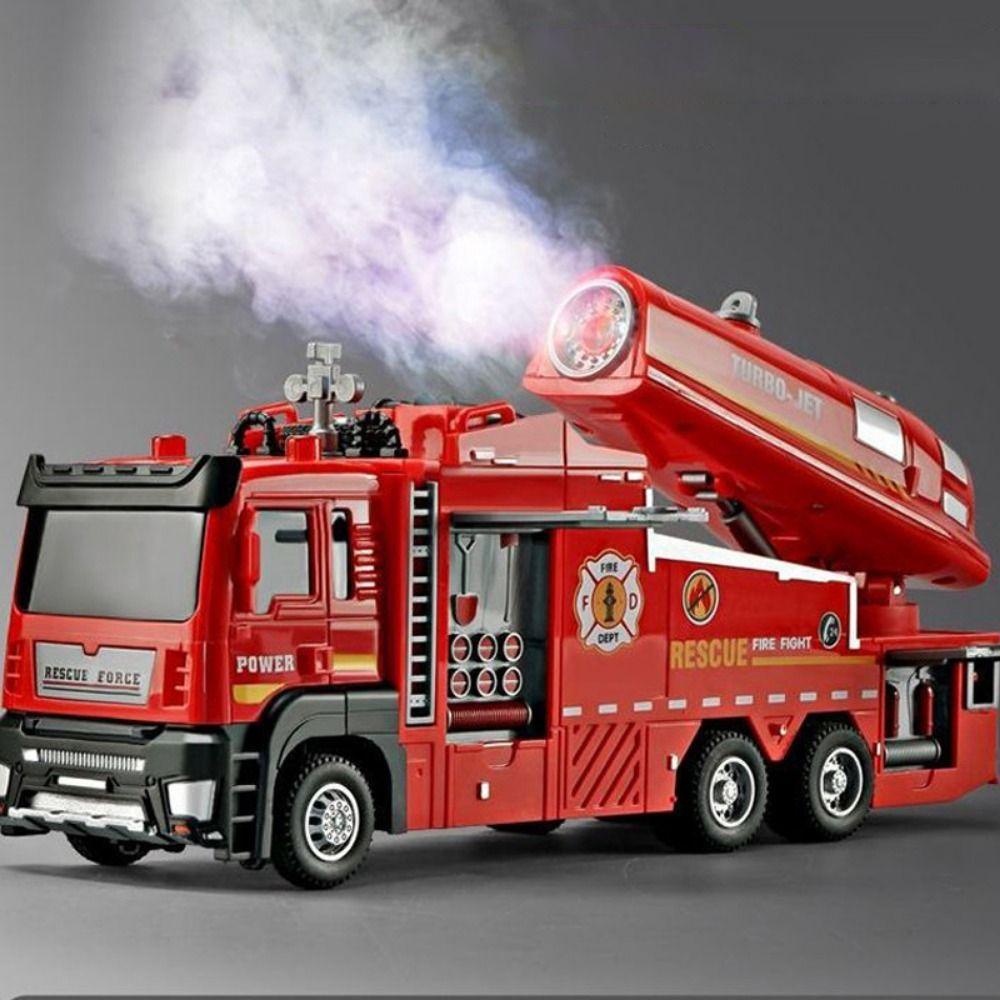 1:32 Scale Water Spray Fire Rescue Toy Pull-Back Function Engineering Vehicle Children Gifts