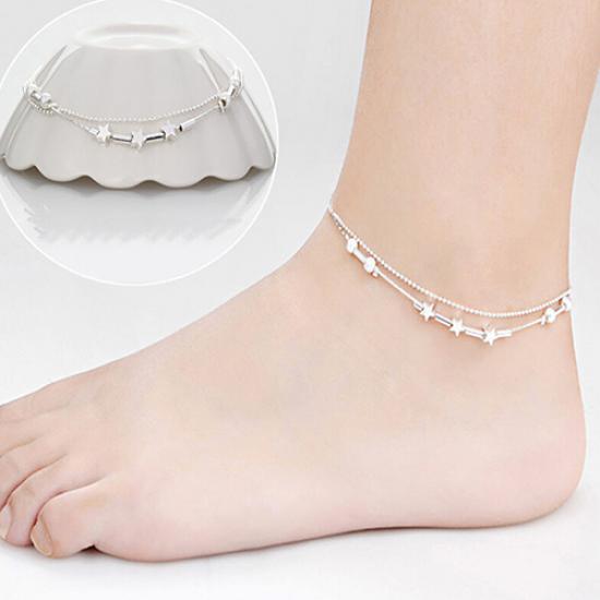 1Pc Simple Design Women Star Heart Beads Bracelet Sandal Anklet