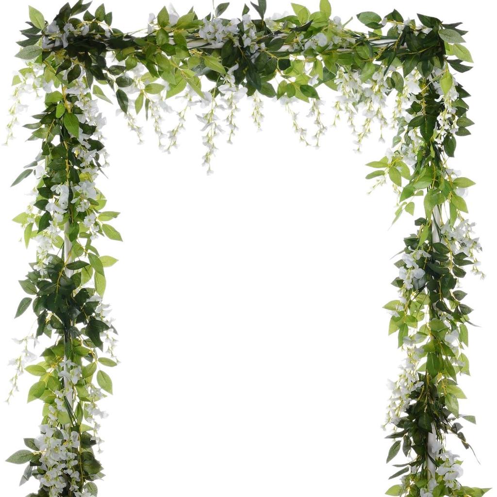 2pcs Artificial Silkflower Wisteria Blossom Vine Flower Wreath Garland Wedding Home Decoration Wedding Arch Floral Decor