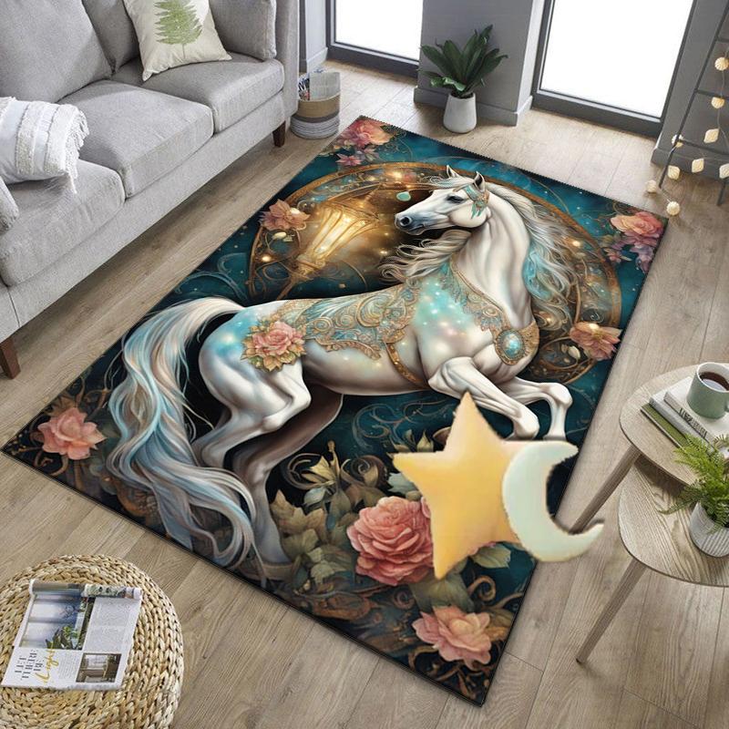 Ethereal Horse Fantasy Office Rug Chair Mat, Entryway Carpet, Suitable for Front Door, Bedroom, Living Room, Desk, Holiday Gift
