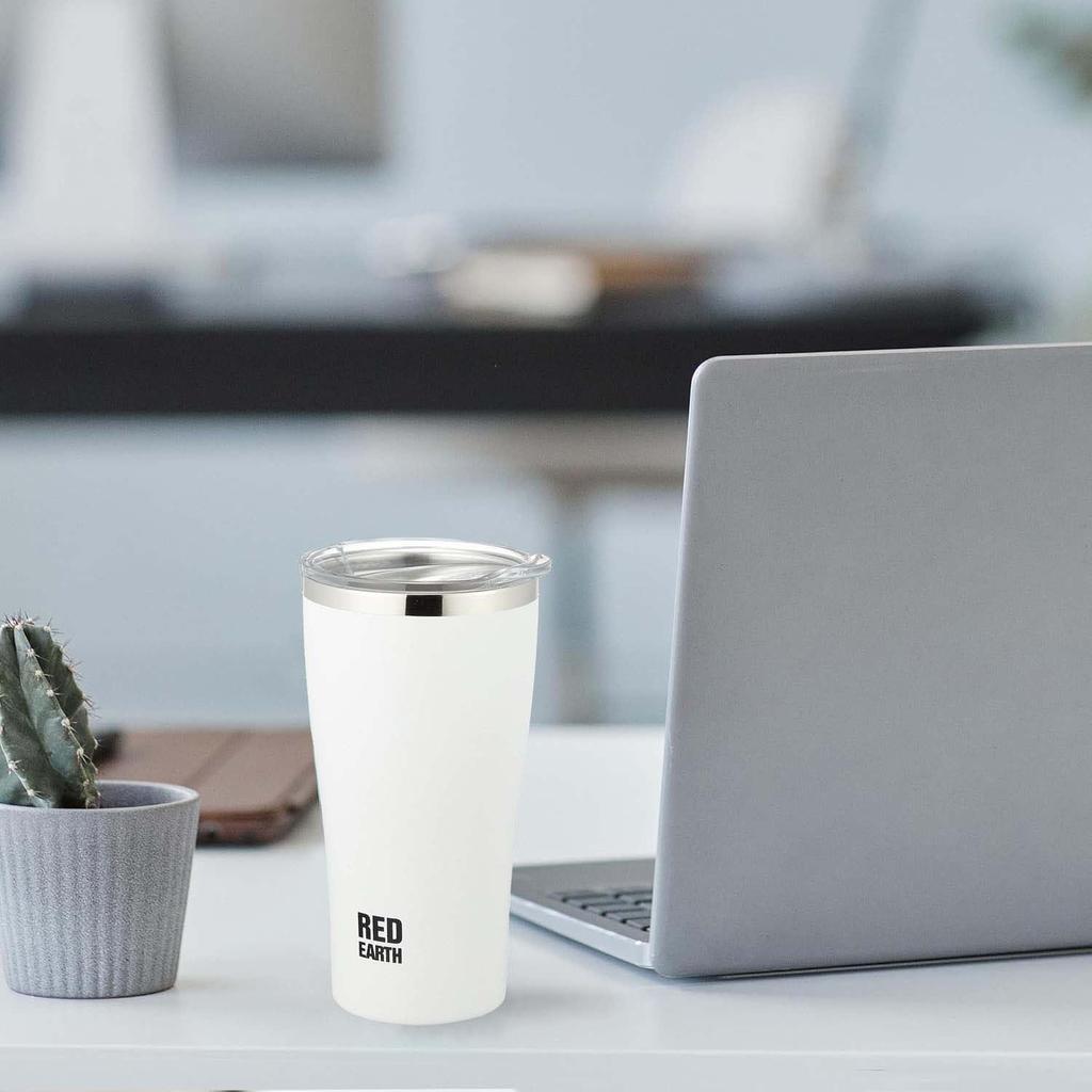 Onishi Ken RED EARTH Stainless Steel Tumbler, White, Size Approx. 8.5, H16.9, REA-2901