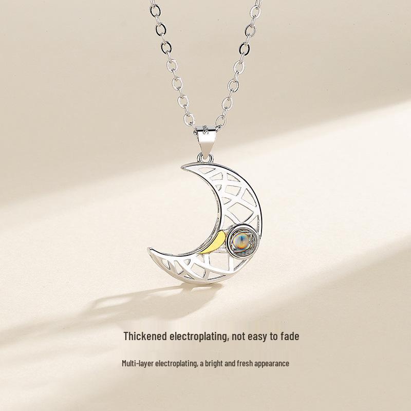 Sun & Moon Magnetic Couple Necklace, Unisex Pendant Pair with Stylish Chain