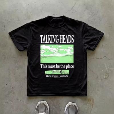 Camiseta Gráfica Talking Heads Esta Debe Ser la Lugar Camiseta con Letra Camisa Inspirada en el Rock de los 70 Ropa Gráfica Manga Corta Hombres Mujeres