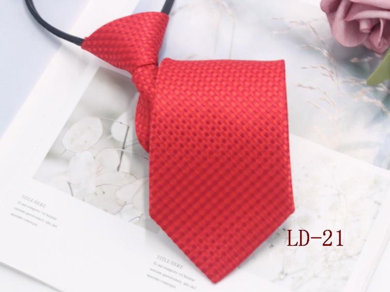 Gravata masculina com zíper para negócios, 8 cm, listras vermelhas e pretas