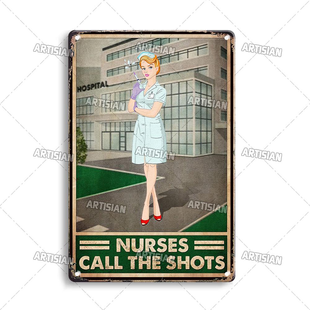 Künstlerisches Medizinisches Metallschild Krankenschwester Tierarzt Blechschild Klinik Krankenhaus Hebamme Dekoratives Poster Wanddekor Garage Bar Kneipe