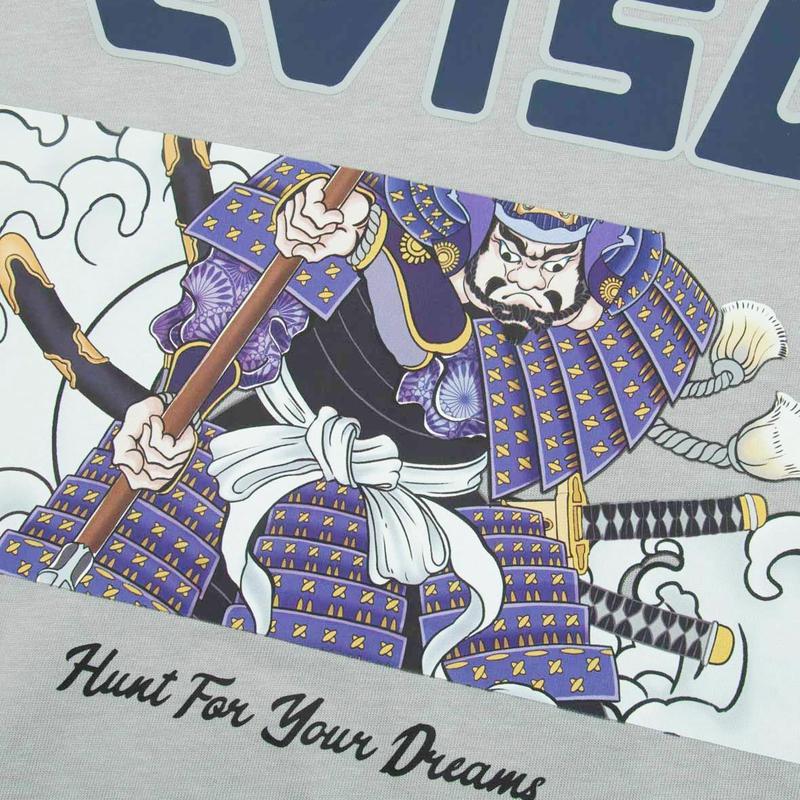 Evisu Seagull Wave Samurai Print Short Sleeve T-Shirt Men T-Shirts 2ESHTM3TS573RXCT