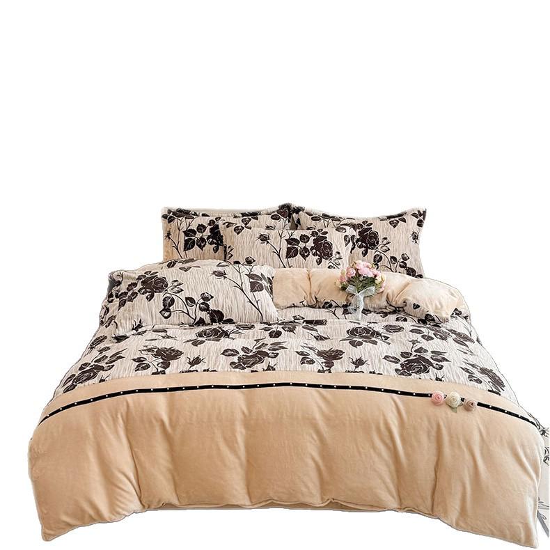 Verdicktes Winter-Baumwoll-Doppellagen-Musselin Französisches Bettwäsche-Set Klasse A & Bettbezug-Set