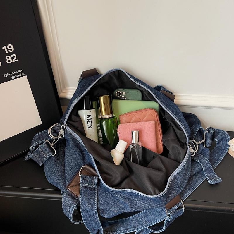 Denim Umhängetasche Damen Handtasche Große Kapazität Wasserabweisend Crossbody Tasche