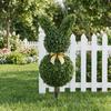 Artificial Boxwood in Rabbit Shape, 740 Leaves, Artificial Plant for Indoor and Outdoor Use, with Ground Anchor, 83 cm, Green