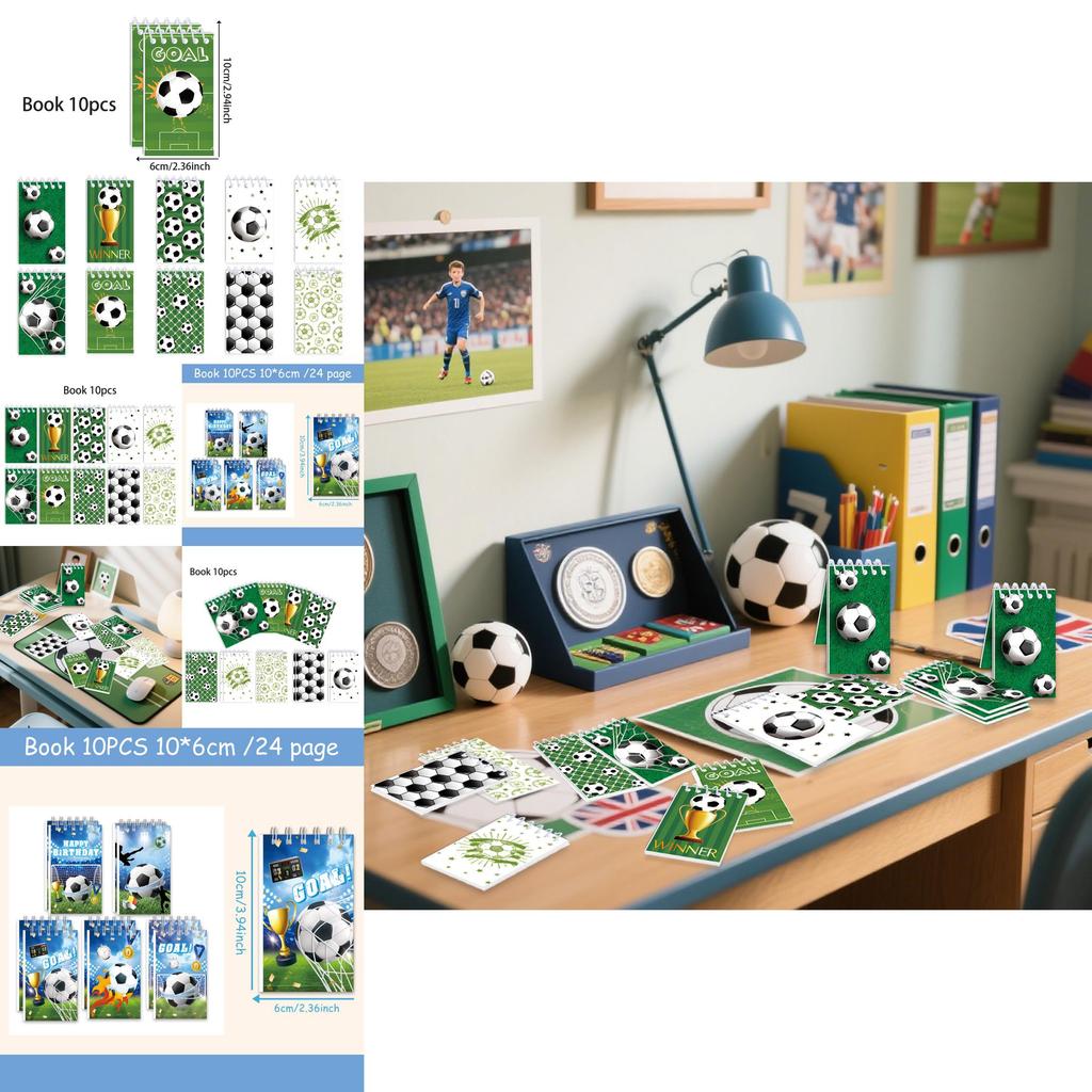 Football World Cup Childrens Notebooks Set With Paper Material For Party Decor And Learning Activities